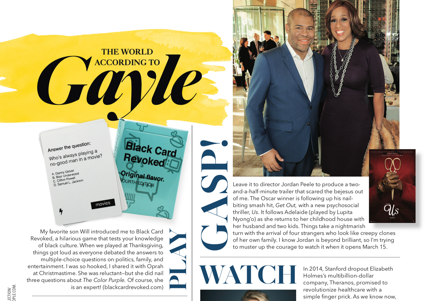 Picture of Black Card Revoked game and cards in O Magazine